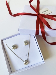 Conjunto gota prata