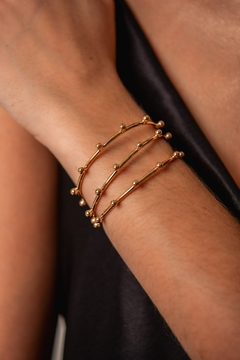 Bracelete bolinhas dourado - comprar online