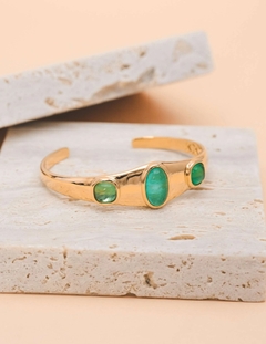 Bracelete trio cristal verde