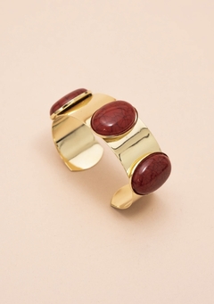 Bracelete pedra howlita vermelha