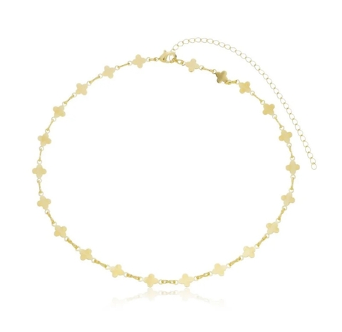 Choker inspiração Van Cleef dourado
