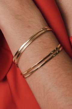 Bracelete dois fios dourado - comprar online