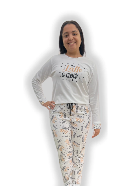 Pijama Feminino Longo 100% Algodão - comprar online