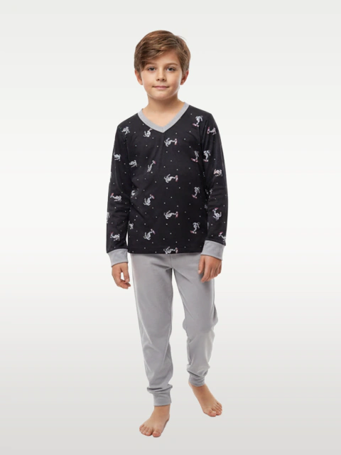 Pijama Infantil Menino Longo Suede