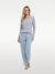 Pijama Feminino Longo Suede Calça com Barra