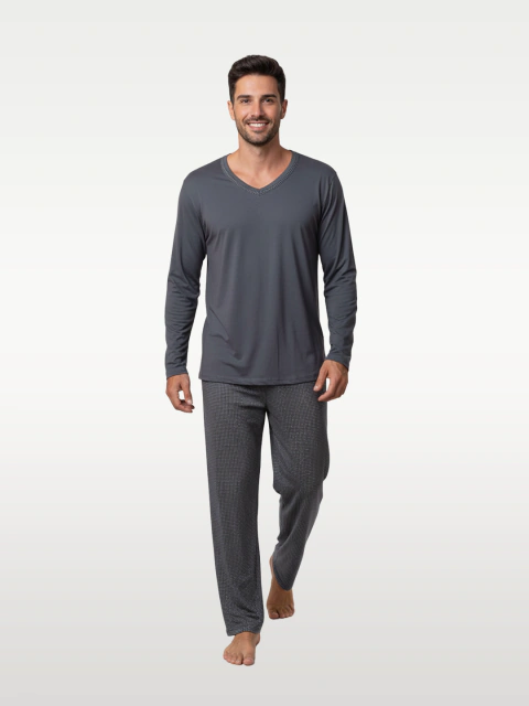 Imagem do Pijama Masc. Suede Longo