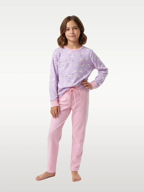 Pijama Infantil Menina Longo Suede