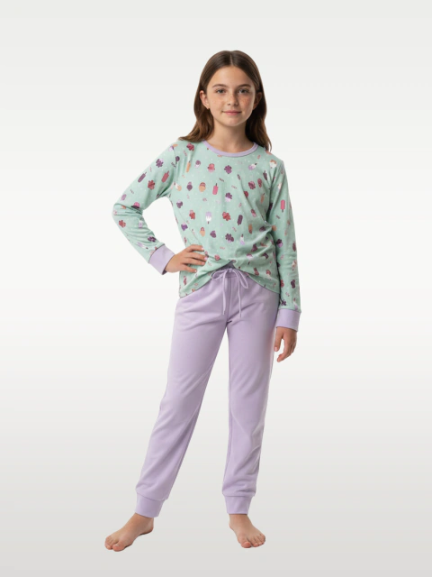 Pijama Infantil Menina Longo Suede na internet