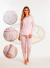 Pijama Feminino Longo Laço Suede Canelado