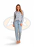 Pijama Feminino Longo Soninho Azul Suede na internet