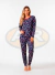 Pijama Feminino Longo Coração Suede Canelado na internet