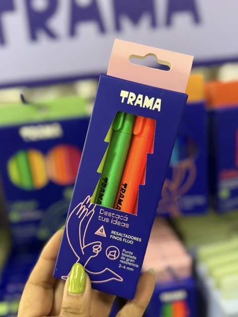 Resaltadores finos fluo Trama x4