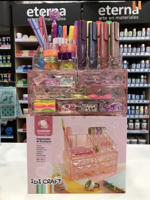 Organizador de escritorio rosa Ibi Craft