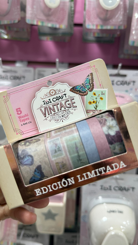 Washi tape x 5 colección Vintage. Ibicraft