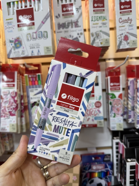Resaltador lighter fine por 5 Mute. Filgo