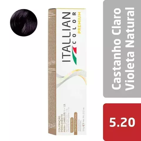 Coloração Itallian Color Premium 60g Castanho Claro Violeta Natural 5.20 - comprar online