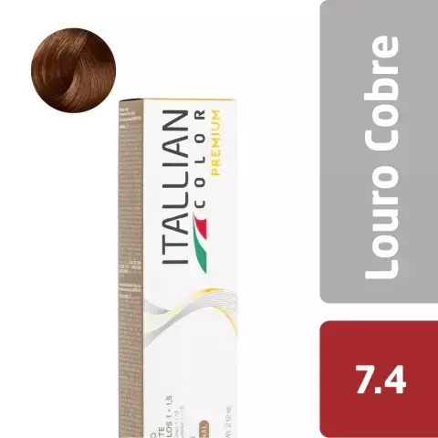 Coloração Itallian Color Premium 60g Louro Cobre 7.4 - comprar online