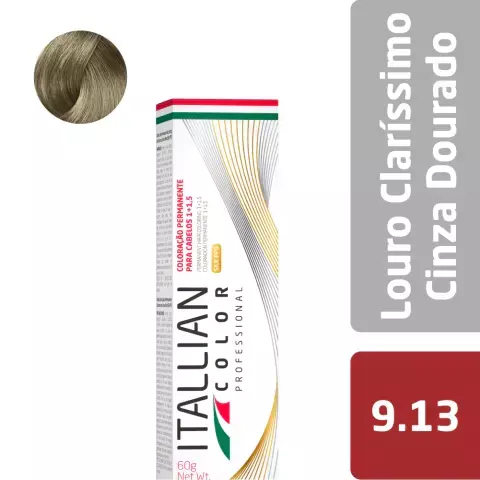 Coloração Itallian Color 60g Louro Clarrissimo Cinza Dourado 9.13 - comprar online