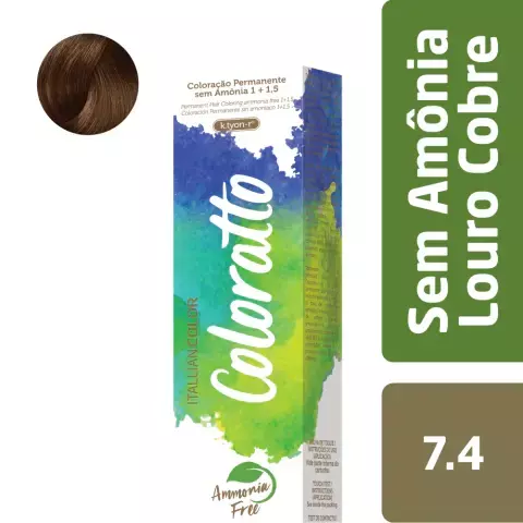 Coloração Sem Amônia Coloratto 60g Louro Cobre 7.4 - comprar online