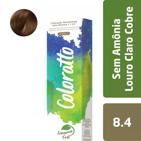 Coloração Sem Amônia Coloratto 60g Louro Claro Cobre 8.4 - comprar online