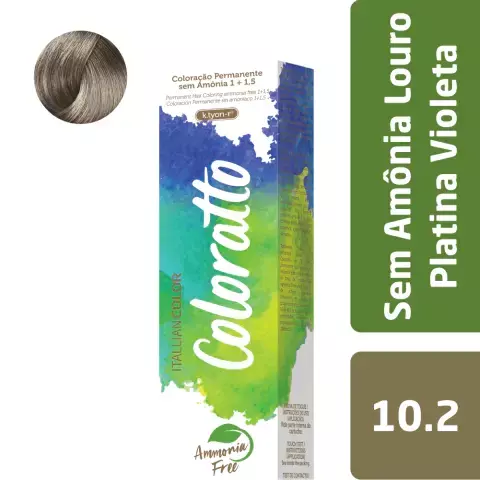 Coloração Sem Amônia Coloratto 60g Louro Platina Violeta 10.2 - comprar online