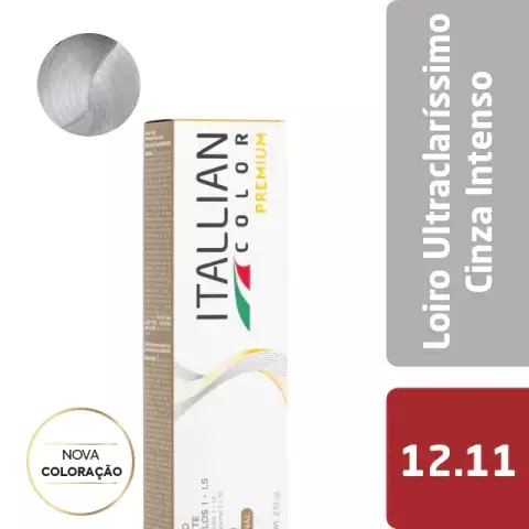 Coloração Itallian Color Premium 60g Loiro Ultraclaríssimo Cinza Intenso 12.11 - comprar online