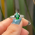 Anel Gota Verde em Prata 925 - Tacale Joias