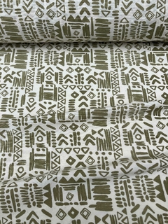 Gross Estampado Liviano Jeroglifico Verde - comprar online