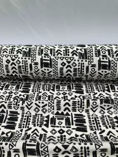Gross Estampado Liviano Jeroglifico Negro - comprar online