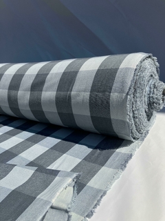Tusor a cuadros picnic 1,50 Celeste acqua - comprar online