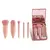 Kit 5 Pinceis com Espelho Portátil Nécessaire Viagem Cor Pink - comprar online
