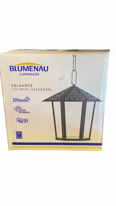 Arandela Colonial Sextavado Vidro Blumenau Preto  na internet