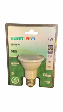 KIT COM 5 LÂMPADAS LED PAR 20 7W 38° 4000K - TASCHIBRA na internet