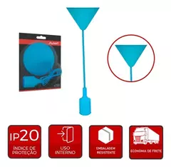 Luminaria Pendente Benjamin E27 Bivolt Azul Real Avant - comprar online