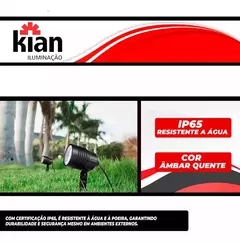 Imagem do Kit 4 Espetos Luminárias Jardim Led 5w Ambar Bivolt - Kian