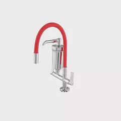 TORNEIRA GOURMET ARTICULADA VERMELHA 1/4 COM FILTRO
