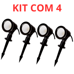 Kit 4 Espetos Luminárias Jardim Led 5w Ambar Bivolt - Kian