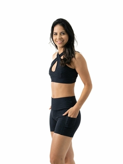 Short com Bolso Animal Print Preto