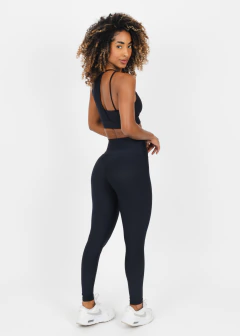 Legging Microcanelada Básica Preta - comprar online