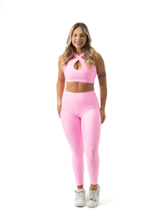 Legging com Bolso Colors Animal Print Rosa