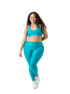 Legging com Bolso Colors Animal Print Turquesa