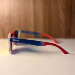 Óculos de Sol Weser Azul e Vermelho Degradê c/ Amarelo Espelhado - comprar online