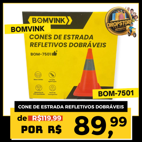 CONE DE ESTRADA REFLETÍVEL DOBRÁVEL BOMVINK BOM-7501 (SEL)
