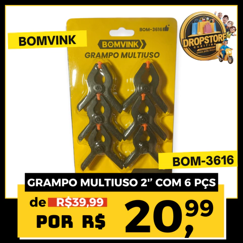 GRAMPO MULTIUSO 2'' COM 6 PÇS BOMVINK BOM-3616 (SEL)
