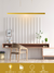 Luminária Dourada Retangular Pendente Led Integrado 115cm - Linear Light