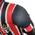 Camisa São Paulo II 24/25, modelo masculino, com as cores preta, vermelha e branca, destacando o logotipo do time.
