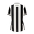 Camisa feminina do Botafogo, modelo I 24/25, nas cores branca e preta, com listras verticais e logo da Reebok na parte de trás.