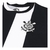 Camisa feminina do Corinthians III 24/25, com detalhes em preto e branco e o escudo do time.