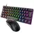 Kit De Teclado E Mouse 6400 Dpi Ajustável Mecânico Gamer 60% Switch Azul Ilumi