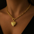 Choker Golden Sisters Coração Encantado – Elo Português Banhado a Ouro/Ródio - comprar online
